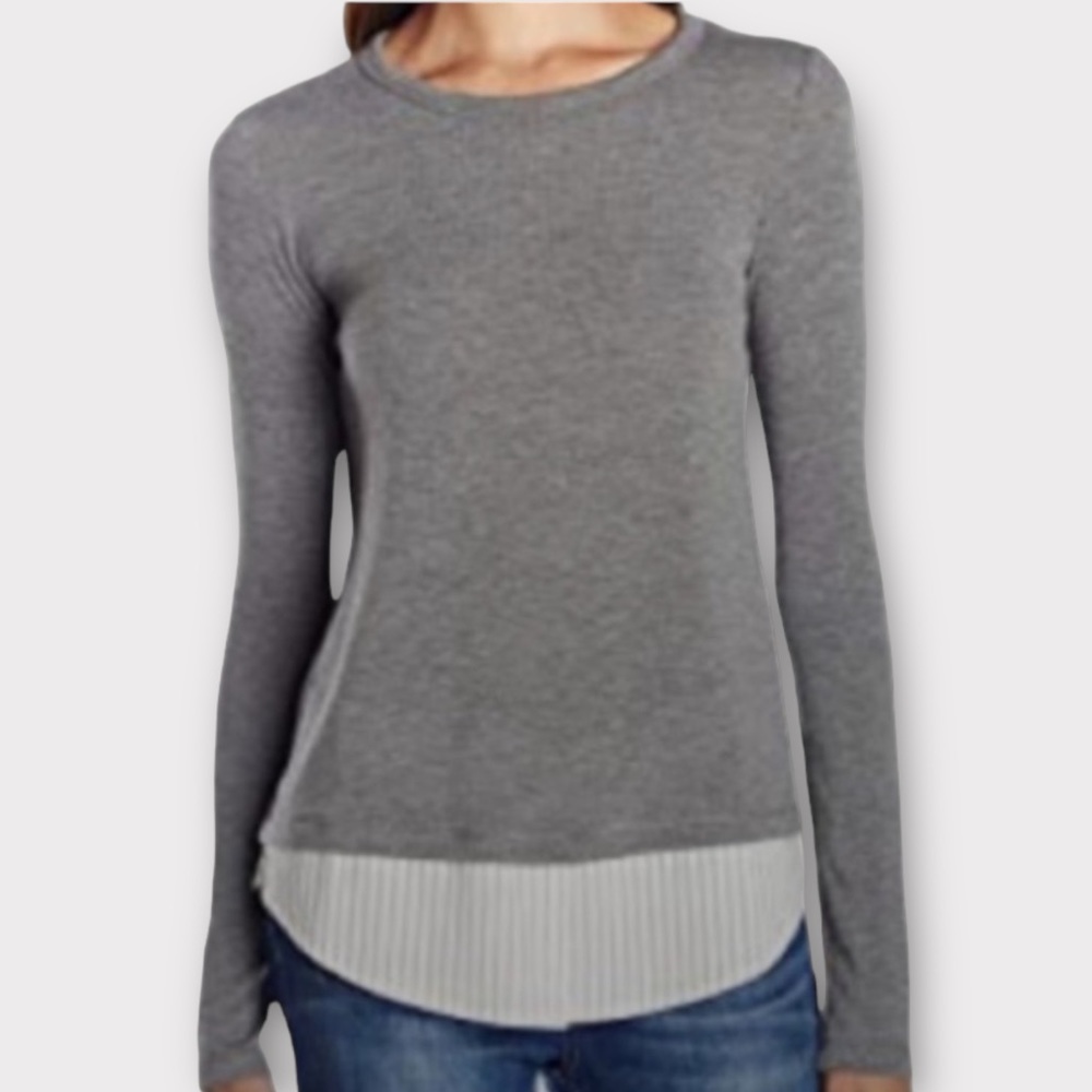 Bailey/44 Anthropologie Women’s Staten Sweater Top XS Pullover Twofer Layered